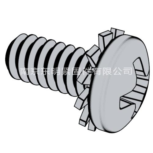 GB/T 9074.2 - 1988 十字槽盤頭螺釘和外鋸齒鎖緊墊圈組合件
